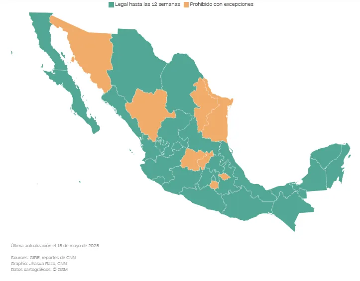 Mapa: el aborto en México, ¿dónde es legal y dónde está prohibido?
